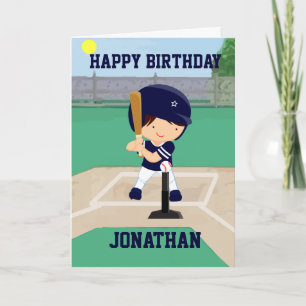 Carte Joueur de dessin animé personnalisé de baseball mi