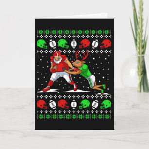 Carte Joueur de football américain Renne Noël dégueulass