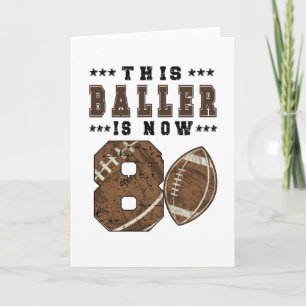 Carte Joueur de football cadeau 8e anniversaire Garçon 8