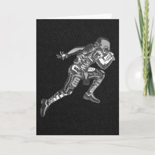 Carte Joueur de football courant Quarterback Noir Argent