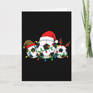 Carte Joueur de football de Noël Chapeau de Père Noël Xm