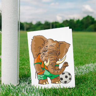 Carte Joueur de football éléphant Funny Sport animal