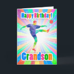 Carte Joueur de football Grandson Anniversaire coloré Ab<br><div class="desc">Une carte d'anniversaire brillante pour votre bien-aimé,  avec joueur de football / joueur de football,  et beaucoup de couleurs vives fab,  moderne et élégant avec des formes abstraites.</div>