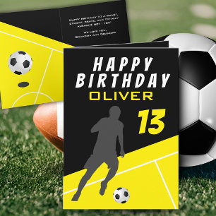Carte Joueur de football Jaune Ball Boy Anniversaire