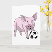 Carte Joueur de football Porc Football (Fleur jaune)