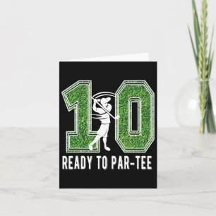 Carte Joueur de golf 10e Anniversaire Garçon de golf 10