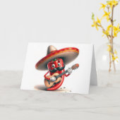 Carte Joueur de guitare Red Chili Pepper (Fleur jaune)