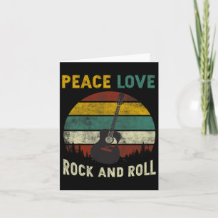 Carte Joueur de guitare Rock &amp; Roll Amour Paix Guita