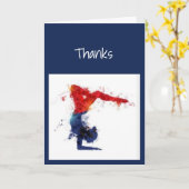 Carte Joueur de Gymnastique Appréciation Merci (Fleur jaune)