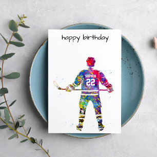 Carte Joueur de hockey coloré