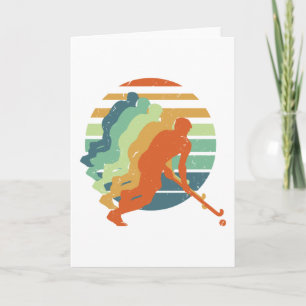 Carte Joueur de hockey de terrain rétro, de hockey de te