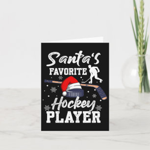 Carte Joueur de hockey favori père Noël Pajama de Noël H
