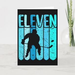 Carte Joueur de hockey sur glace 11e anniversaire Garçon