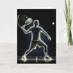 Carte Joueur de Neon Pickleball pour Anniversaire