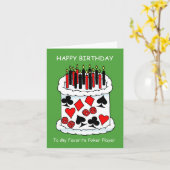 Carte Joueur de poker de joyeux anniversaire (Fleur jaune)