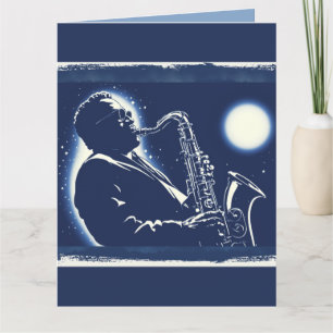 Carte Joueur de saxophone blues Pop Art Musiciens Musiqu