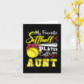 Carte Joueur de softball préféré m'appelle tante Tee Fêt (Fleur jaune)