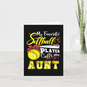 Carte Joueur de softball préféré m'appelle Tante Tee Mèr