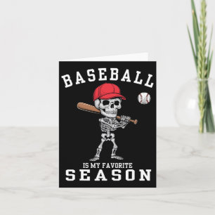 Carte Joueur de sport squelette drôle de baseball est mo