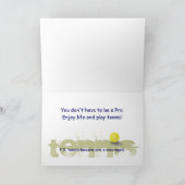 Carte Joueur de tennis Anniversaire (Intérieur)