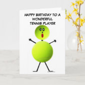 Carte Joueur de tennis Anniversaire (Fleur jaune)