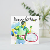 Carte Joueur de tennis aquarelle (Debout devant)