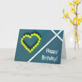 Carte Joueur de tennis Joyeux anniversaire (Fleur jaune)