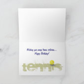 Carte Joueur de tennis Joyeux anniversaire (Intérieur)