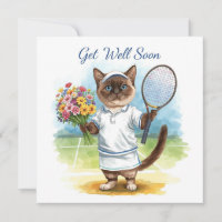 Joueur de tennis Soyez bien Bientôt avec des fleur