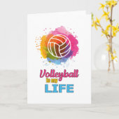 Carte Joueur de volleyball de plage de volleyball de l'é (Fleur jaune)