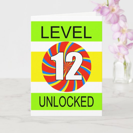 Carte Joueur d'ordinateur du 12e anniversaire (Orchidée)