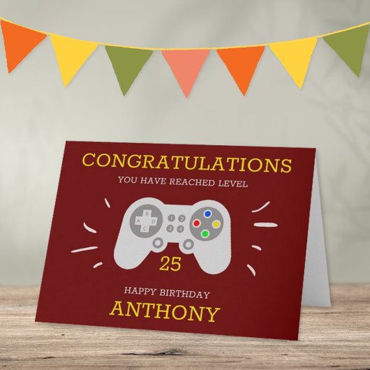 Carte Joueur moderne n'importe quel âge Anniversaire