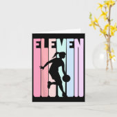 Carte Joueur Retro Bysketbyll 11e Anniversaire 11 Ans (Fleur jaune)