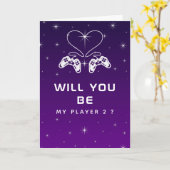 Carte Joueur romantique Geek Jeu Thème Saint Valentin (Fleur jaune)