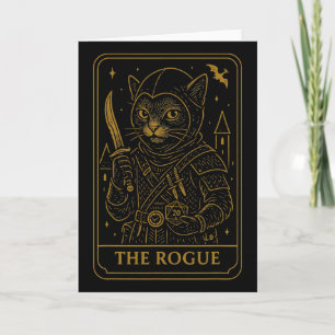 Carte Joueur Rpg Rogue D20 Dés Fou Geek Chat Hommes Femm