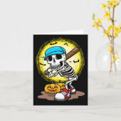 Carte Joueur Skeleton Softball Halloween Enfants Garçons (Fleur jaune)