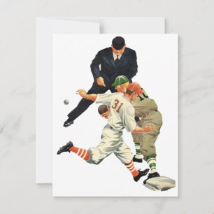 Carte Joueurs de baseball sportifs vintage en sécurité a