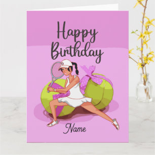 Carte Joueuse d'Anniversaire rose