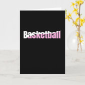 Carte Joueuse de basket-ball de fille Typographie rose (Fleur jaune)