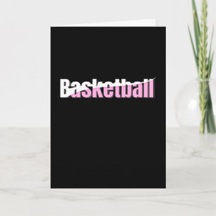 Carte Joueuse de basket-ball de fille Typographie rose