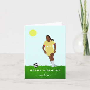 Carte Joueuse de football fille Illustration Nom Jersey 
