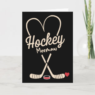 Carte Joueuse de hockey Meemaw cœur