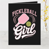 Carte Joueuse de pickleball fille (Fleur jaune)