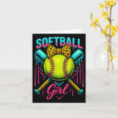 Carte Joueuse de softball fille crème glacée Softball Dr (Fleur jaune)