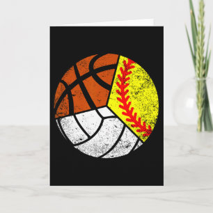 Carte Joueuse de softball volley-ball basket-ball drôle