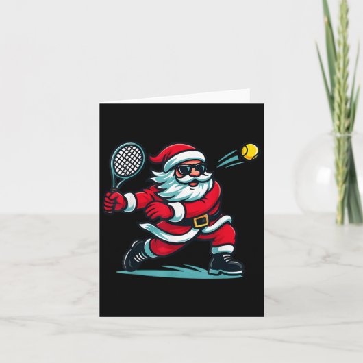 Carte Joueuse de tennis de Noël Père Noël Xmas Garçons F (Devant)