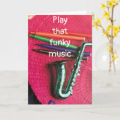 CARTE JOUEZ À CETTE MUSIQUE FUNKY - C'EST "VOTRE ANNIVER (Fleur jaune)