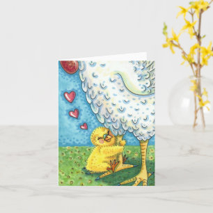 Carte JOUEZ VOTRE MOMME, BÉBÉ CHICK AIME MÈRE EN Blank