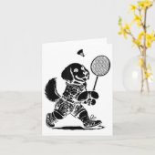 Carte Jouons Badminton Player Shutter Racket (Fleur jaune)
