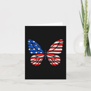 Carte Jour 4 Juillet Drapeau américain Papillon américai